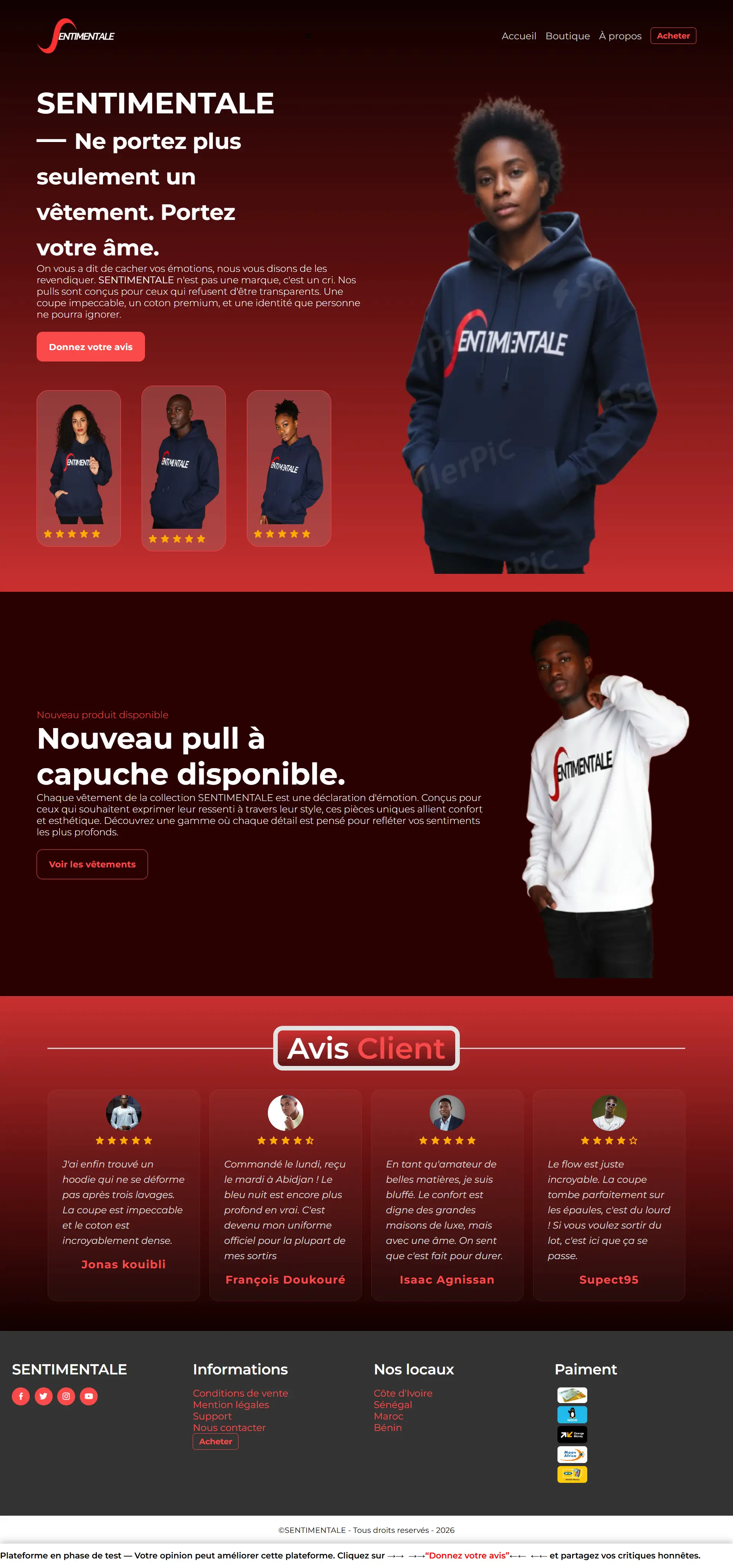 images du projet SENTIMENTALE — E-Commerce 