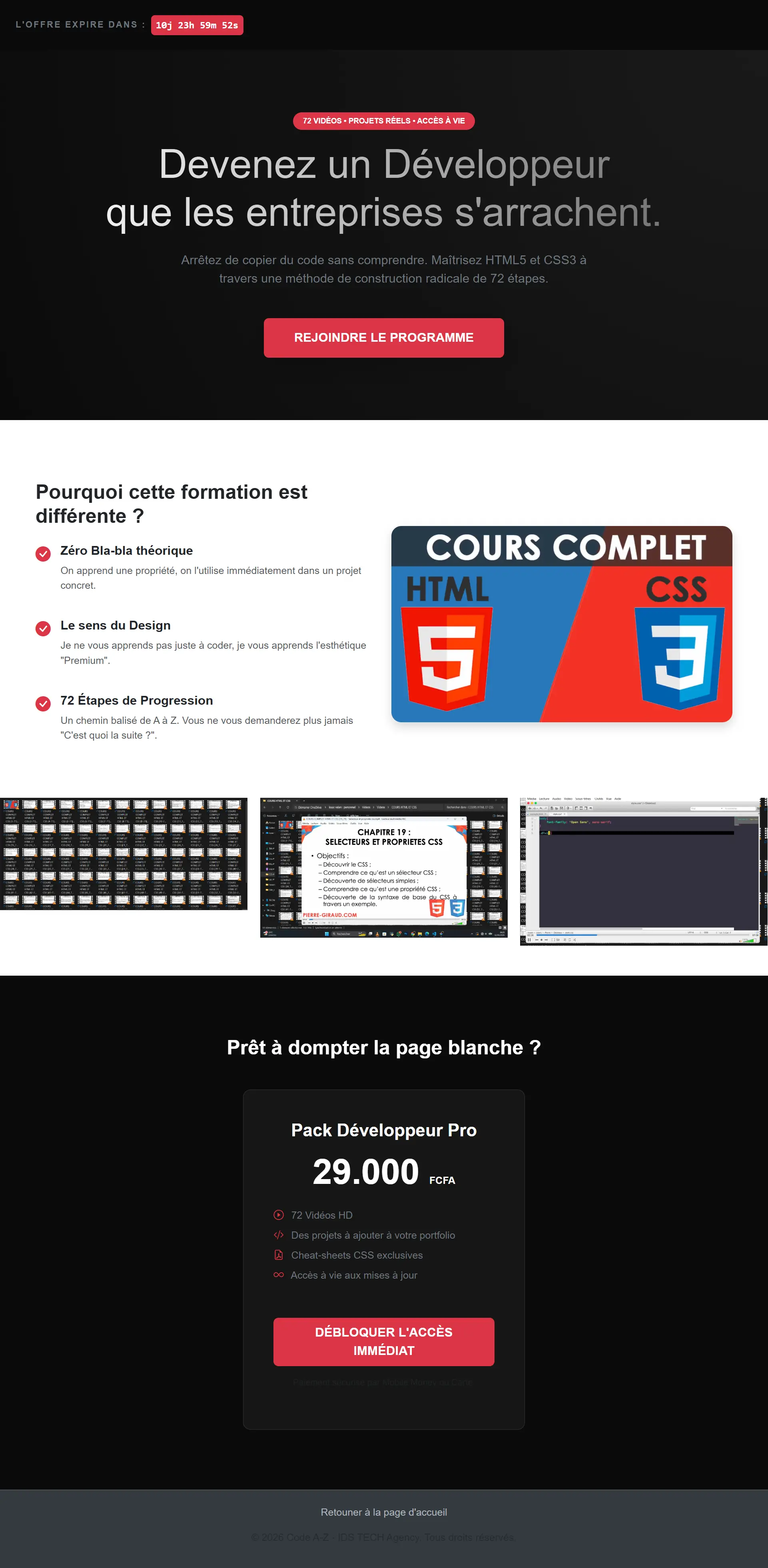 images du projet (Site web de Blog)