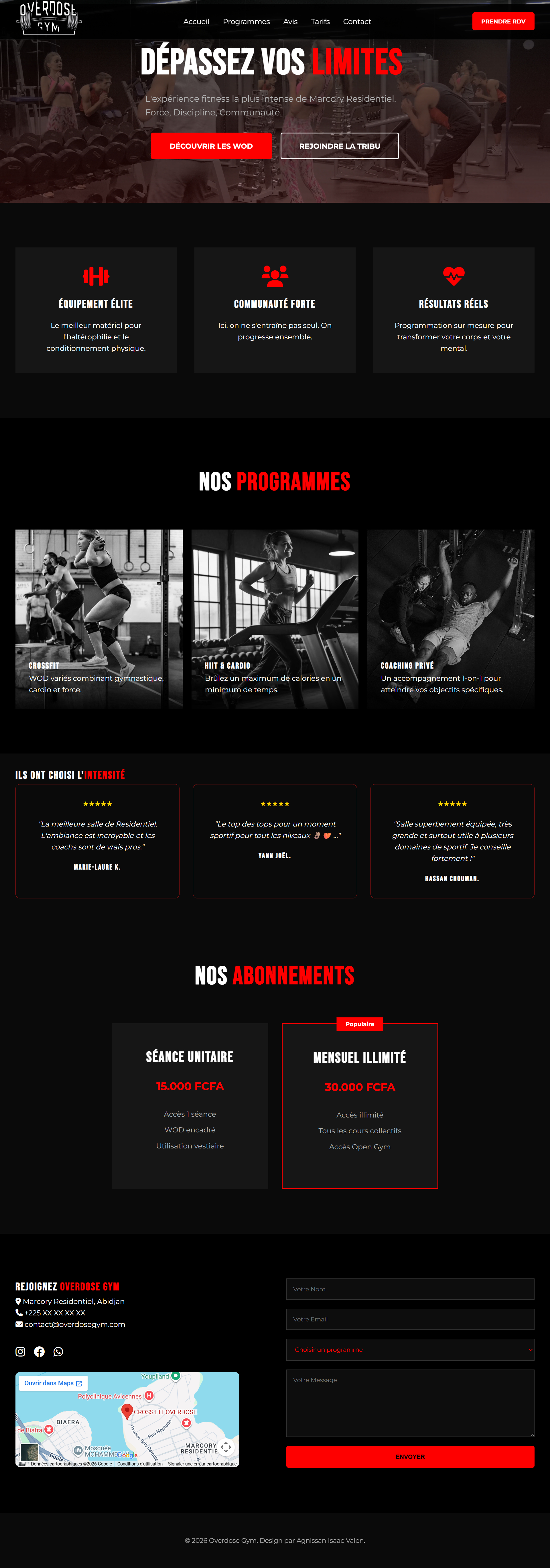 Landing Page Overdose Gym